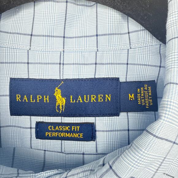 Ralph Lauren Classic Fit Performance Oxford Button Down Shirt Medium Blue Window - Picture 5 of 10